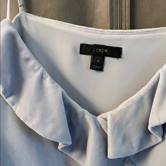 J. Crew faux velvet top Sz. 4 gray camisole - Picture 2 of 4